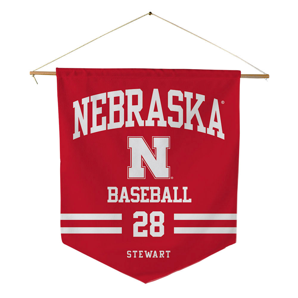 Nebraska - NCAA Baseball : Braxton Stewart - Pennant - 18" x 21"-0