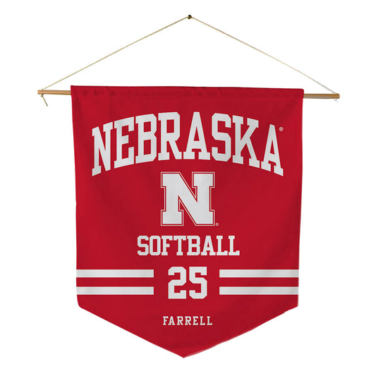 Nebraska - NCAA Softball : Jesse Farrell - Pennant - 18" x 21"-0