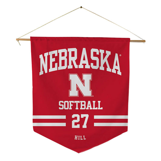 Nebraska - NCAA Softball : Natalia Hill - Pennant - 18" x 21"-0