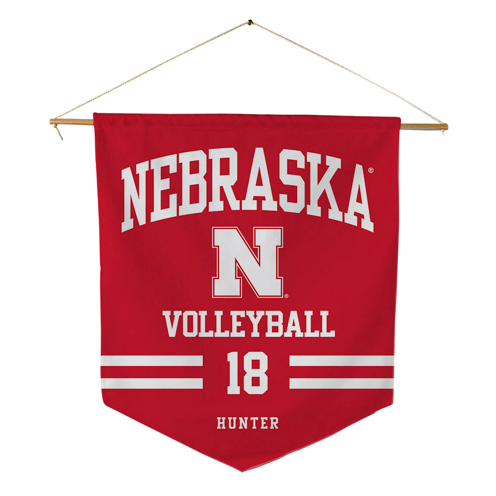 Nebraska - NCAA Women's Volleyball : Ryan Hunter - Pennant - 18" x 21"-0