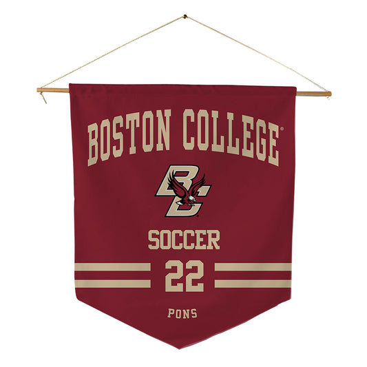 Boston College - NCAA Men's Soccer : Charles Pons - Pennant - 18" x 21"-0