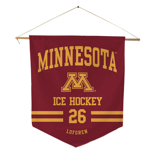 Minnesota - NCAA Men's Ice Hockey : Axel Lofgren - Pennant - 18" x 21"-0
