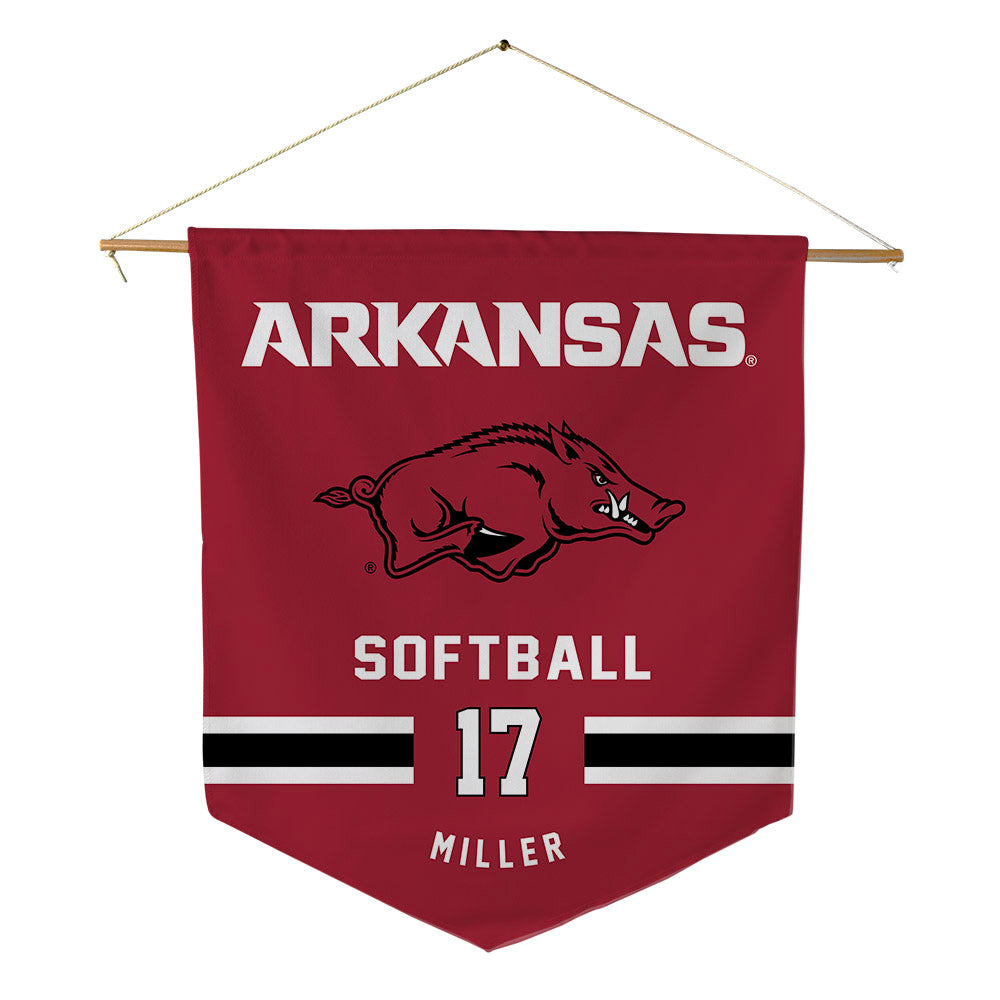 Arkansas - NCAA Softball : Kennedy Miller - Pennant - 18" x 21"-0