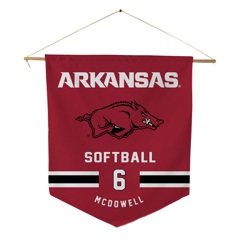 Arkansas - NCAA Softball : Ella McDowell - Pennant - 18" x 21"-0