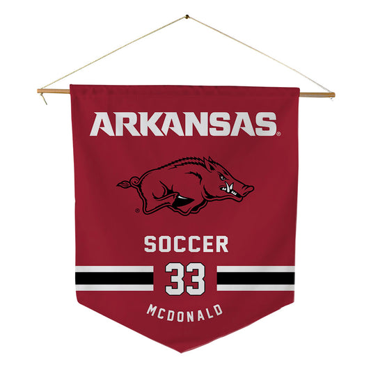 Arkansas - NCAA Women's Soccer : Madden McDonald - Pennant - 18" x 21"-0
