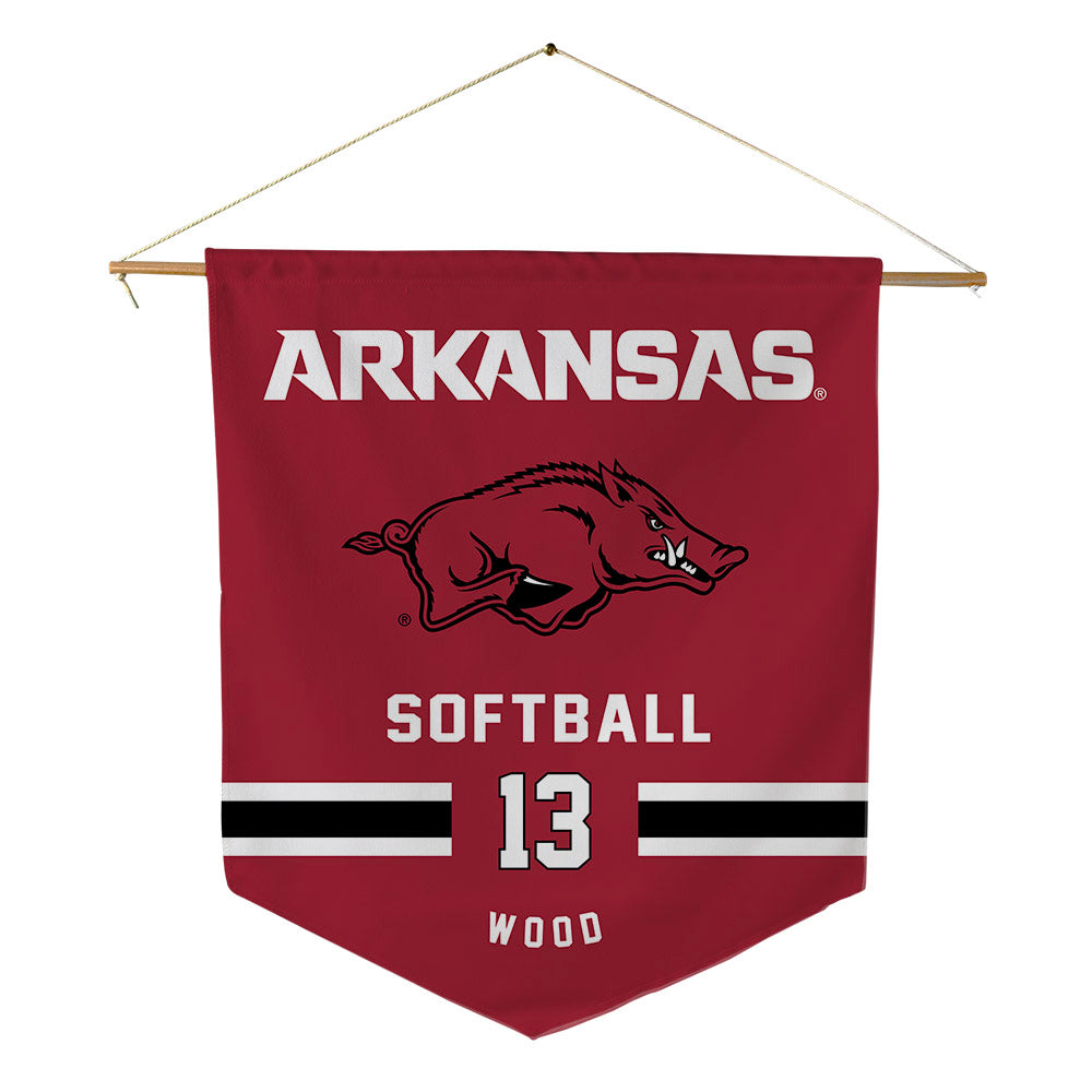 Arkansas - NCAA Softball : Kasey Wood - Pennant - 18" x 21"-0