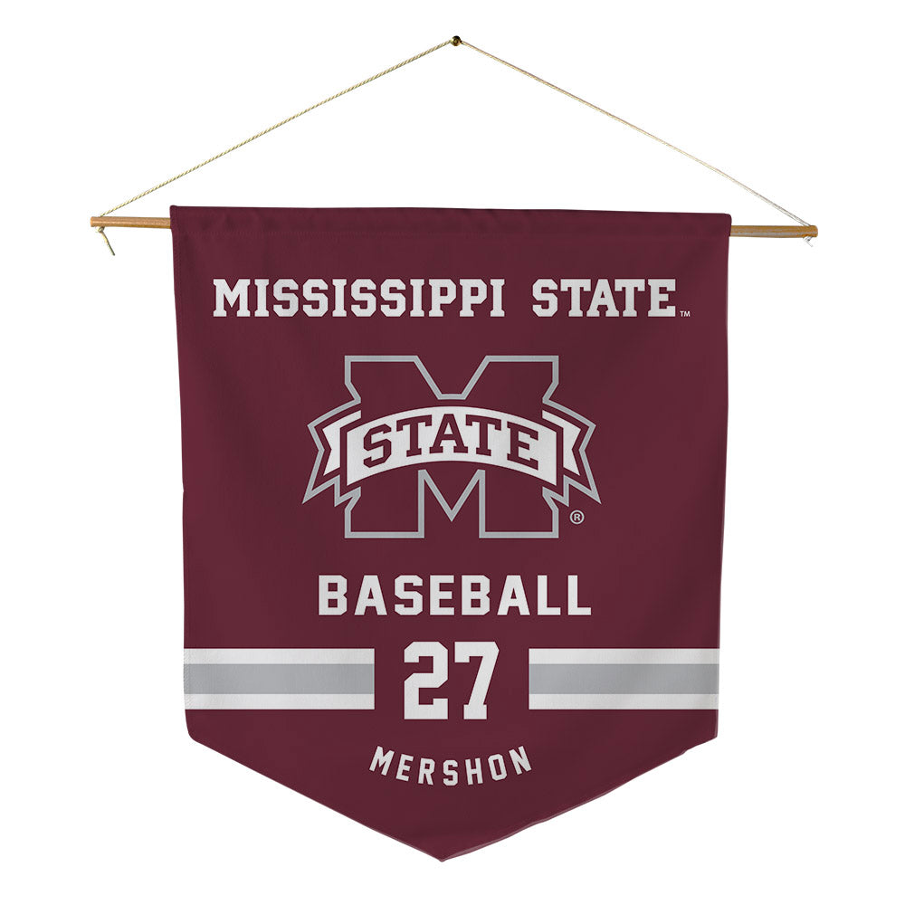Mississippi State - NCAA Baseball : Peter Mershon - Pennant - 18" x 21"-0