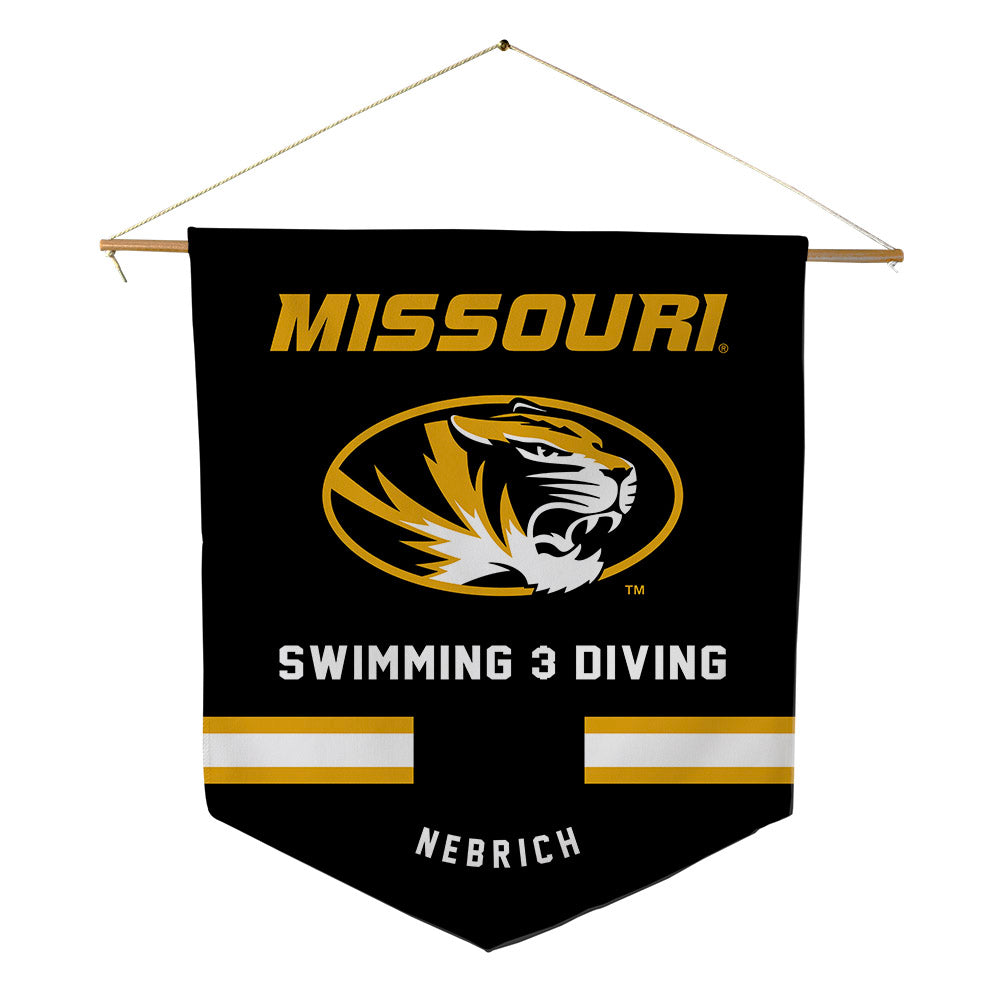 Missouri - NCAA Women's Swimming & Diving : Luke Nebrich - Pennant - 18" x 21"-0