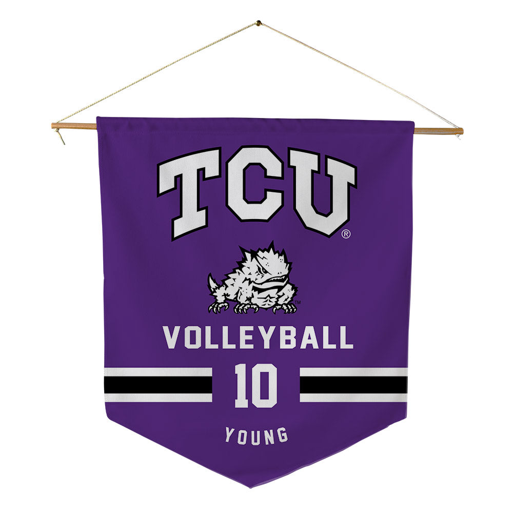 TCU - NCAA Women's Volleyball : Kinsley Young - Pennant - 18" x 21"-0