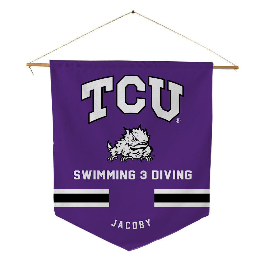 TCU - NCAA Men's Swimming & Diving : Barrett Jacoby - Pennant - 18" x 21"-0