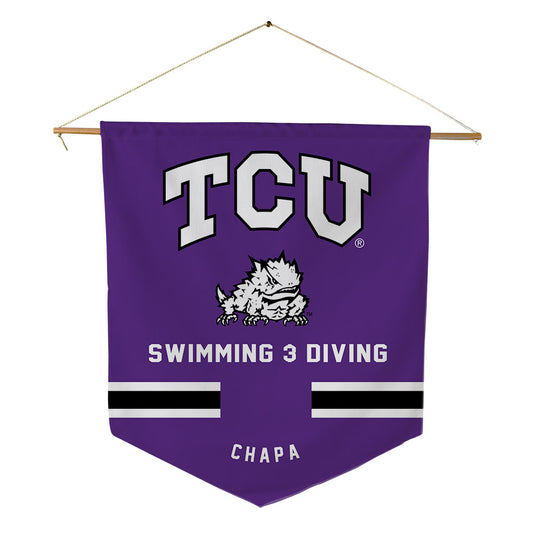 TCU - NCAA Men's Swimming & Diving : Grant Chapa - Pennant - 18" x 21"-0