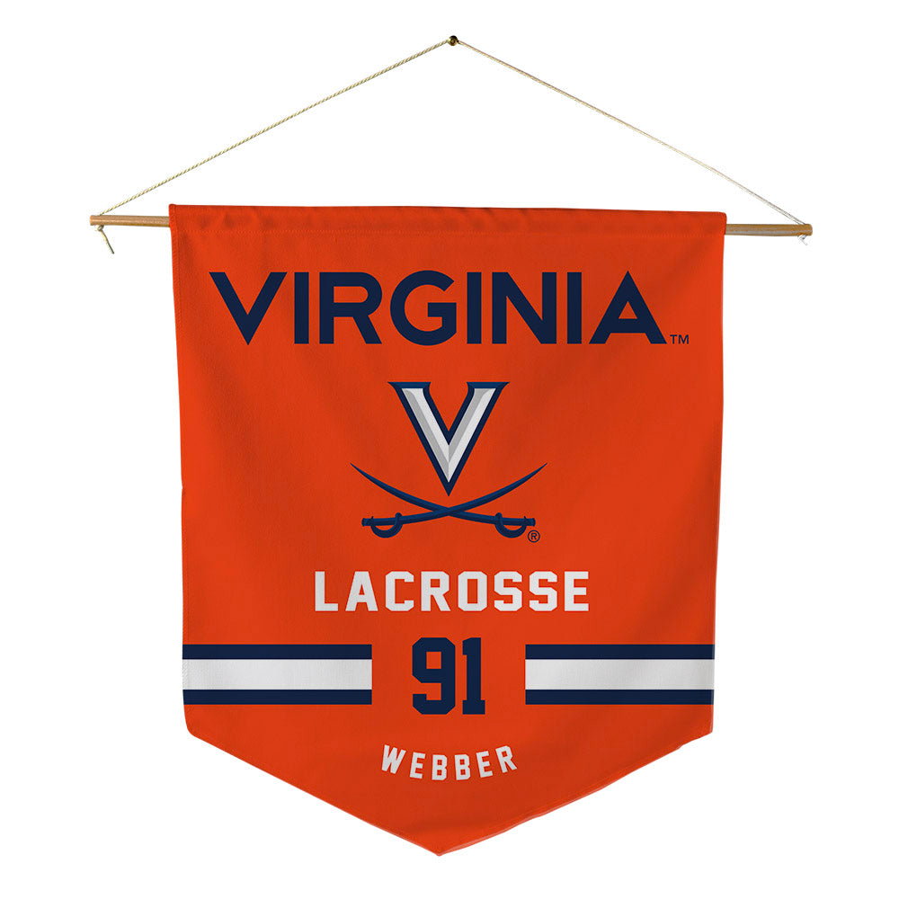 Virginia - NCAA Men's Lacrosse : Cole Webber - Pennant - 18" x 21"-0