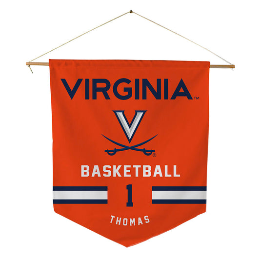 Virginia - NCAA Men's Basketball : Malik Thomas - Pennant - 18" x 21"-0