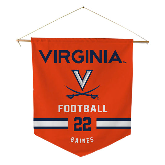 Virginia - NCAA Football : Elijah Gaines - Pennant - 18" x 21"-0