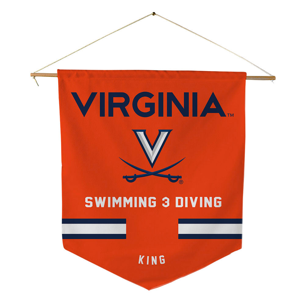 Virginia - NCAA Men's Swimming & Diving : David King - Pennant - 18" x 21"-0