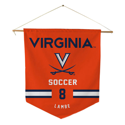 Virginia - NCAA Men's Soccer : Brendan Lambe - Pennant - 18" x 21"-0