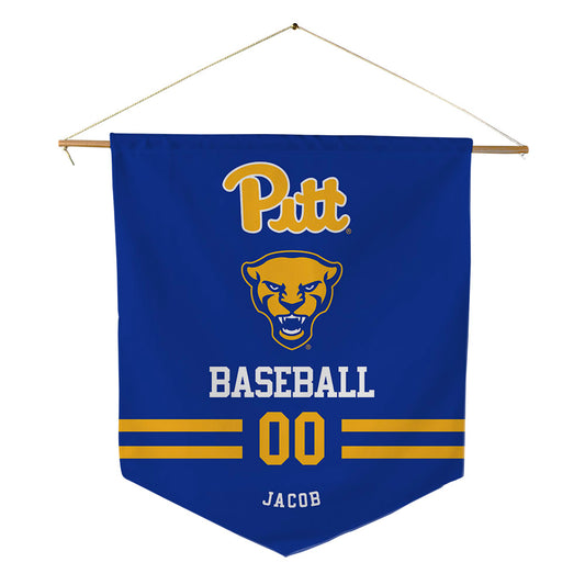 Pittsburgh - NCAA Baseball : Jordan Jacob - Pennant - 18" x 21"-0