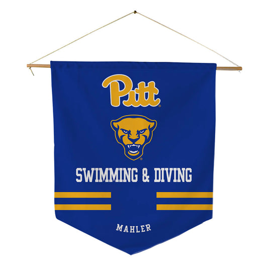 Pittsburgh - NCAA Men's Swimming & Diving : Adam Mahler - Pennant - 18" x 21"-0