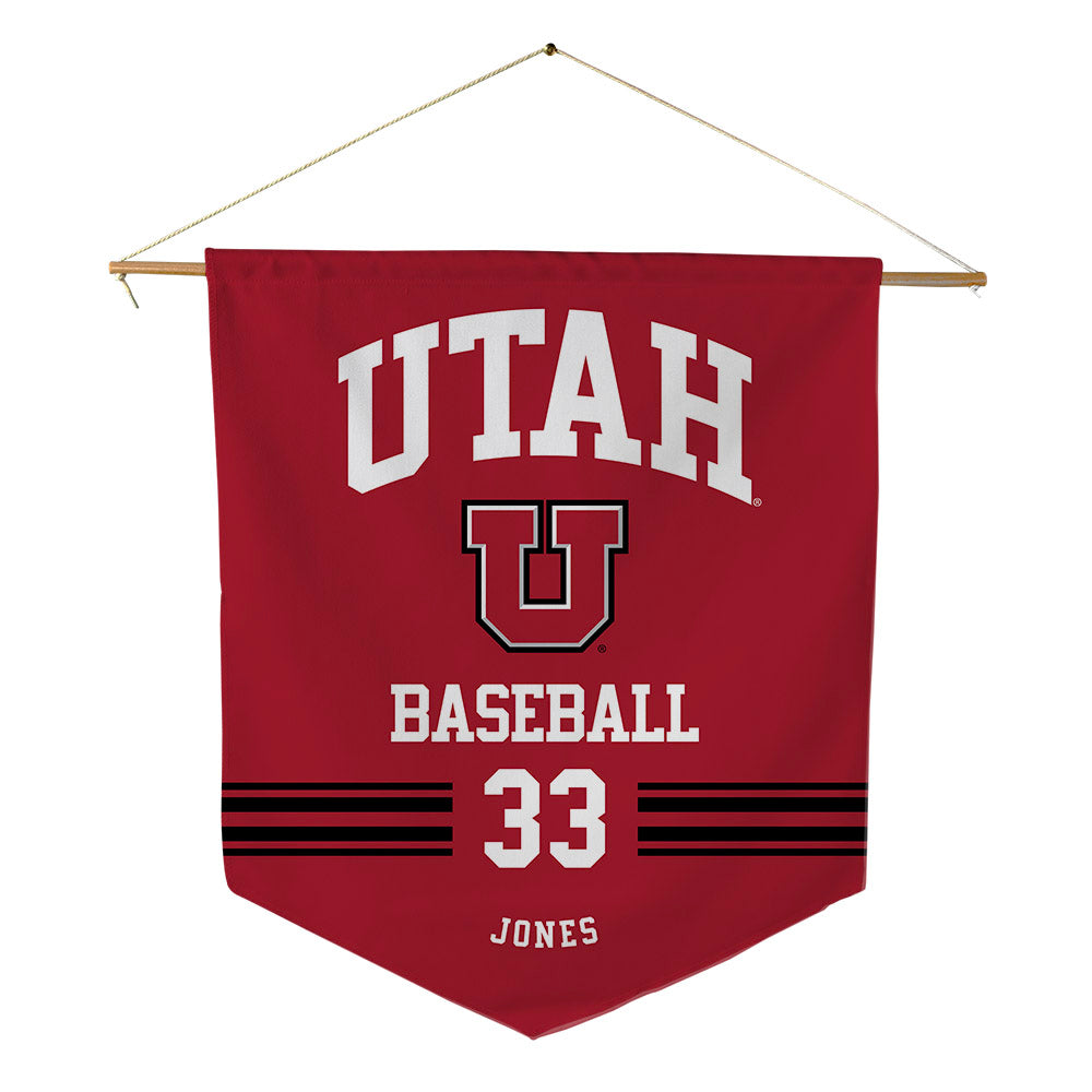Utah - NCAA Baseball : Easton Jones - Pennant - 18" x 21"-0