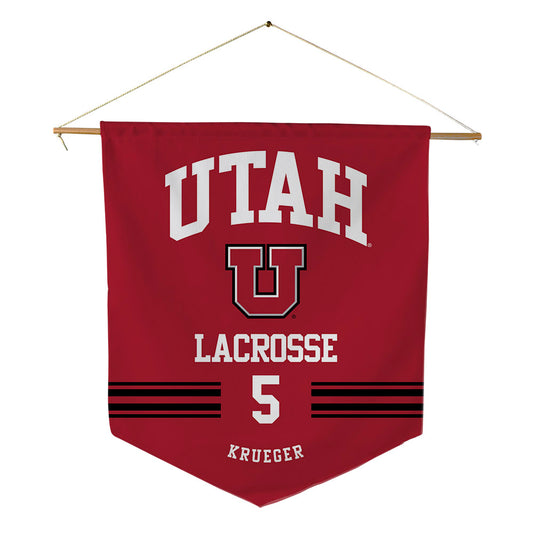 Utah - NCAA Men's Lacrosse : Spencer Krueger - Pennant - 18" x 21"-0