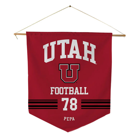 Utah - NCAA Football : Taniela Pepa - Pennant - 18" x 21"-0