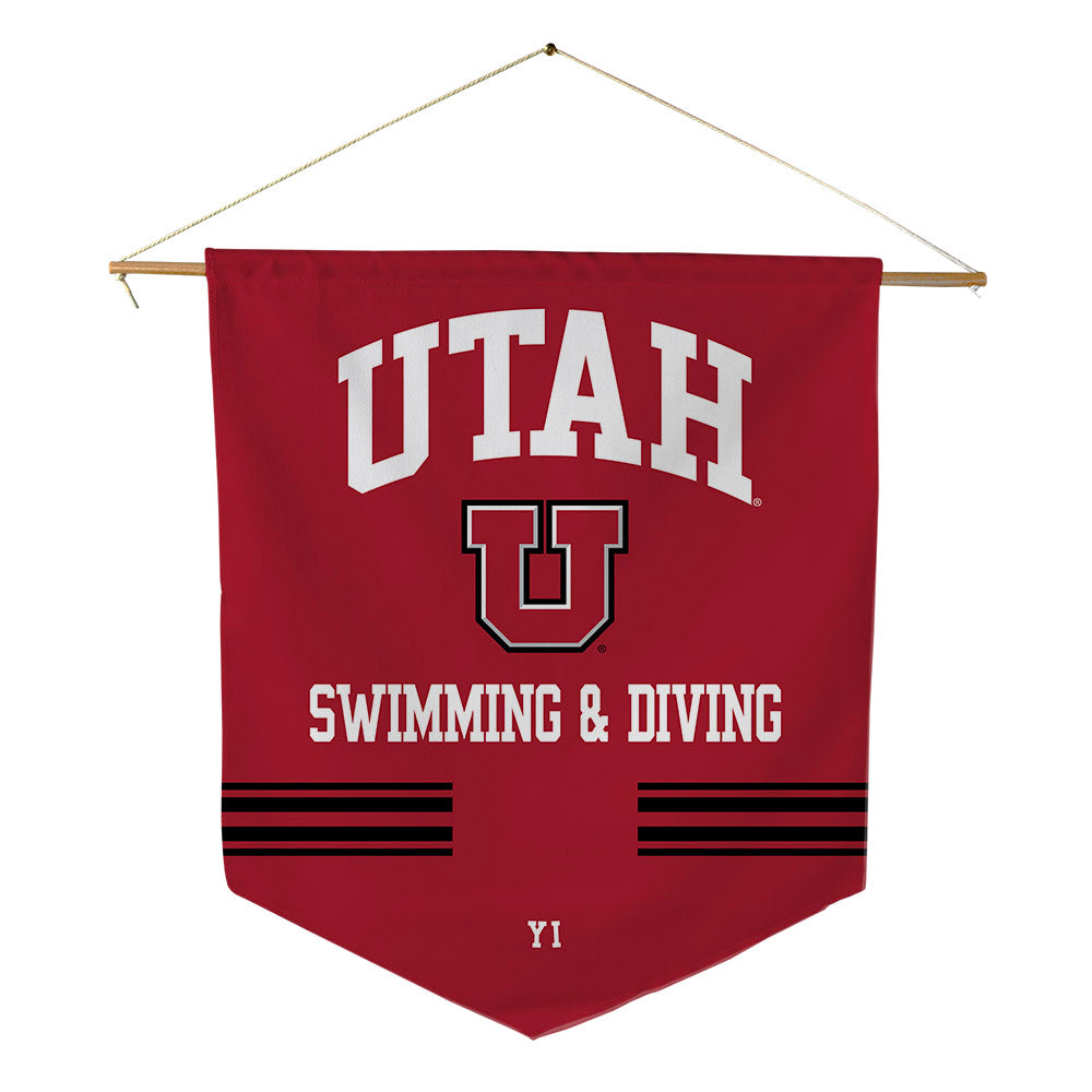 Utah - NCAA Men's Swimming & Diving : Daniel Yi - Pennant - 18" x 21"-0