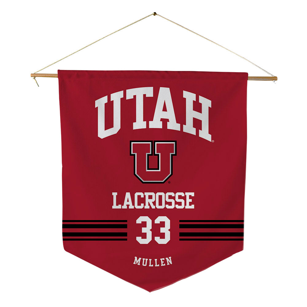 Utah - NCAA Men's Lacrosse : Joel Mullen - Pennant - 18" x 21"-0