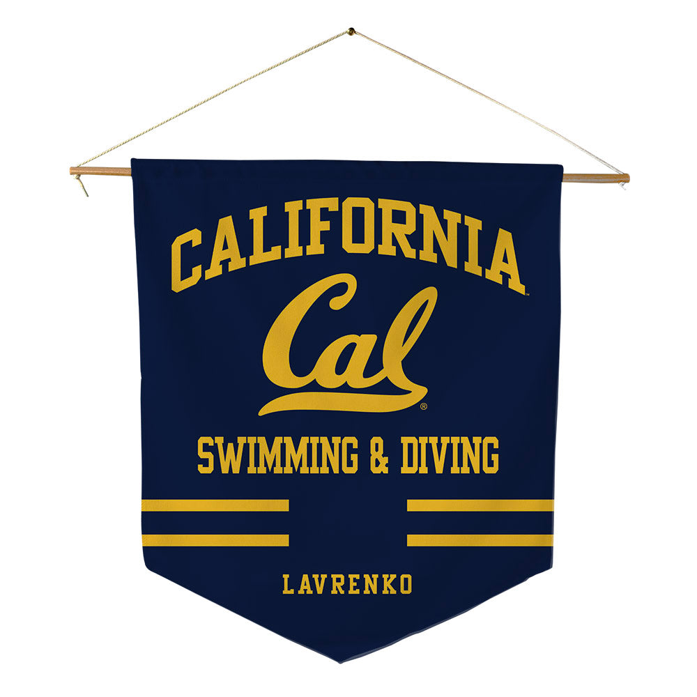 UC Berkeley - NCAA Men's Swimming & Diving : Dar Lavrenko - Pennant - 18" x 21"-0