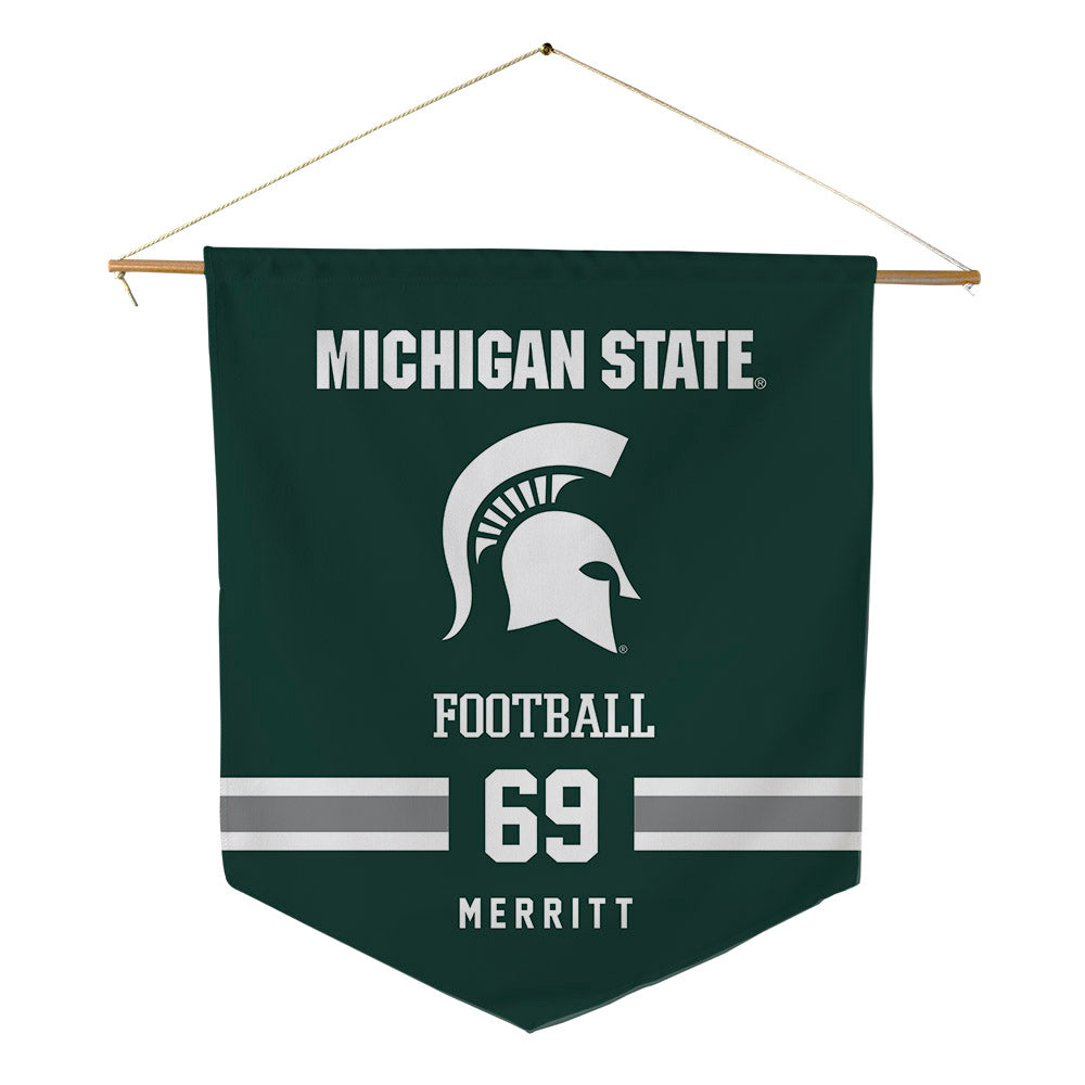Michigan State - NCAA Football : Jake Merritt - Pennant - 18" x 21"-0