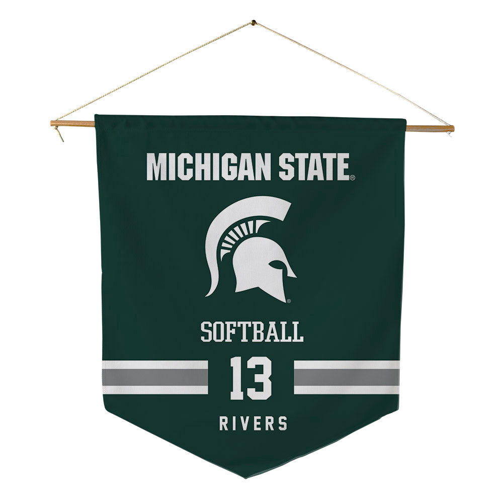 Michigan State - NCAA Softball : Presley Rivers - Pennant - 18" x 21"-0