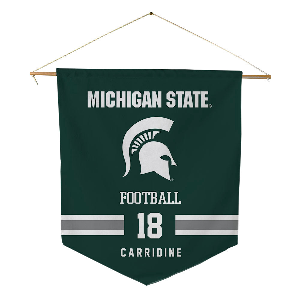 Michigan State - NCAA Football : Atticus Carridine - Pennant - 18" x 21"-0