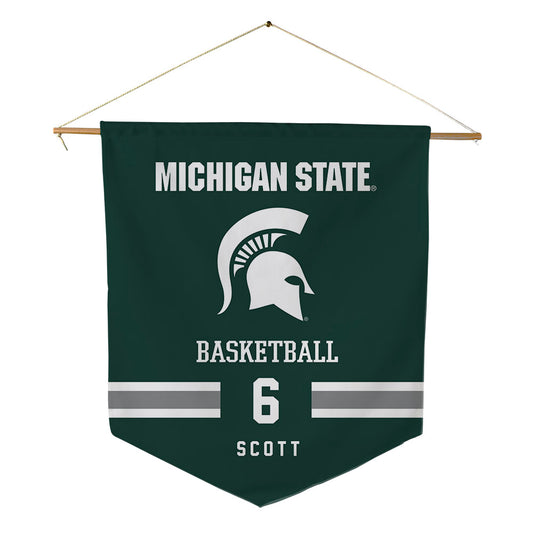 Michigan State - NCAA Men's Basketball : Jordan Scott - Pennant - 18" x 21"-0