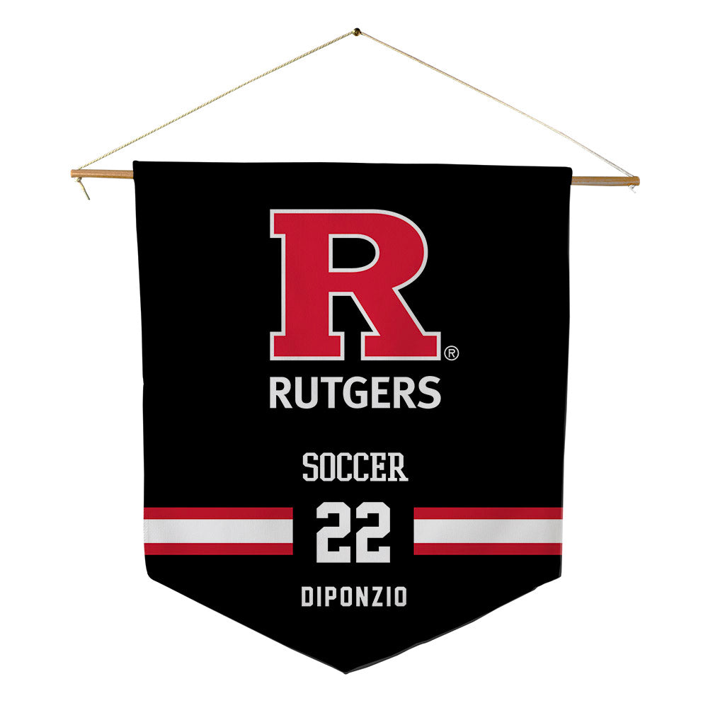 Rutgers - NCAA Men's Soccer : Francesco Diponzio - Pennant - 18" x 21"-0