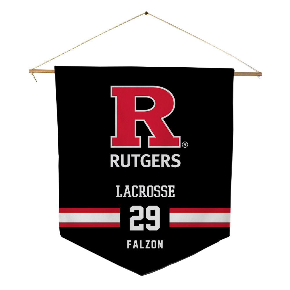 Rutgers - NCAA Men's Lacrosse : Hunter Falzon - Pennant - 18" x 21"-0