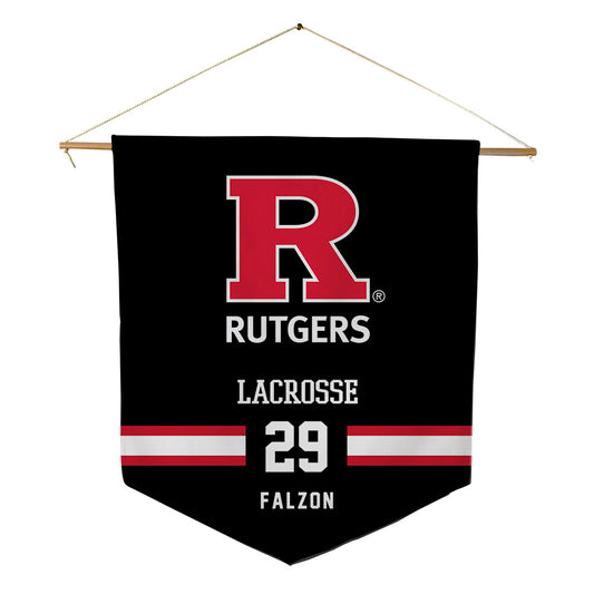 Rutgers - NCAA Men's Lacrosse : Hunter Falzon - Pennant - 18" x 21"-0