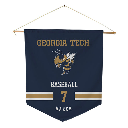 Georgia Tech - NCAA Baseball : Will Baker - Pennant - 18" x 21"-0