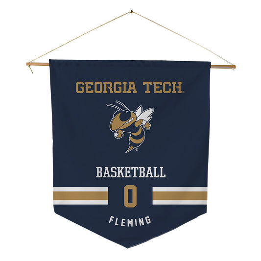 Georgia Tech - NCAA Men's Basketball : Akai Fleming - Pennant - 18" x 21"-0