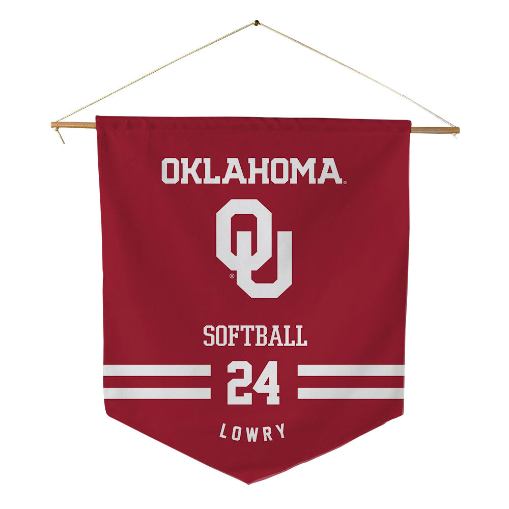 Oklahoma - NCAA Softball : Audrey Lowry - Pennant - 18" x 21"-0