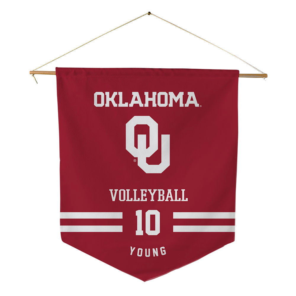 Oklahoma - NCAA Women's Volleyball : Mikala Young - Pennant - 18" x 21"-0