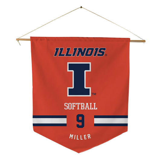 Illinois - NCAA Softball : Alaina Miller - Pennant - 18" x 21"-0