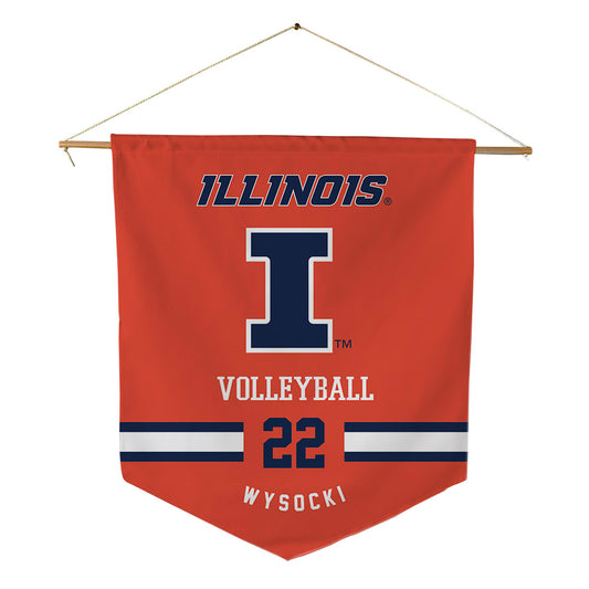 Illinois - NCAA Women's Volleyball : Ava Wysocki - Pennant - 18" x 21"-0