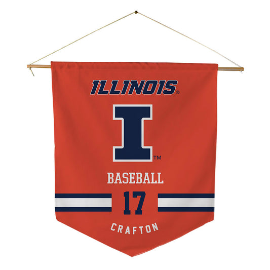 Illinois - NCAA Baseball : Cole Crafton - Pennant - 18" x 21"-0