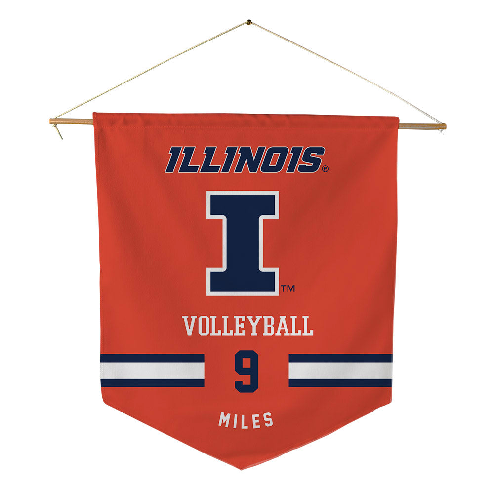 Illinois - NCAA Women's Volleyball : Madi Miles - Pennant - 18" x 21"-0
