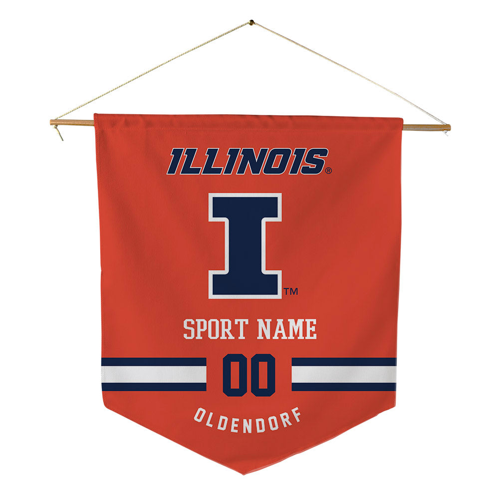 Illinois - NCAA Women's Volleyball : Lindsay Oldendorf - Pennant - 18" x 21"-0