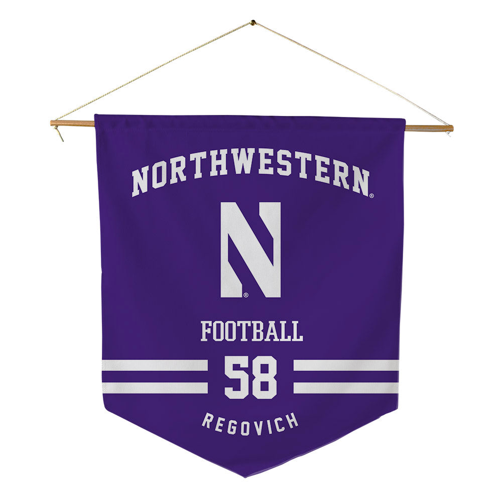 Northwestern - NCAA Football : Troy Regovich - Pennant - 18" x 21"-0