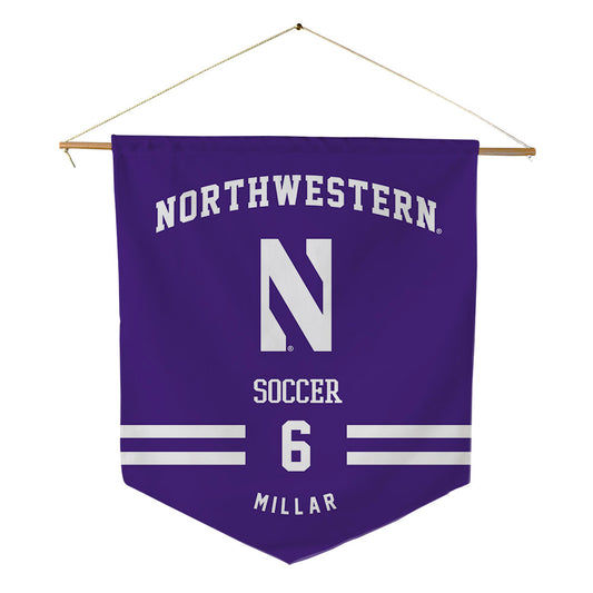 Northwestern - NCAA Men's Soccer : Andrew Millar - Pennant - 18" x 21"-0