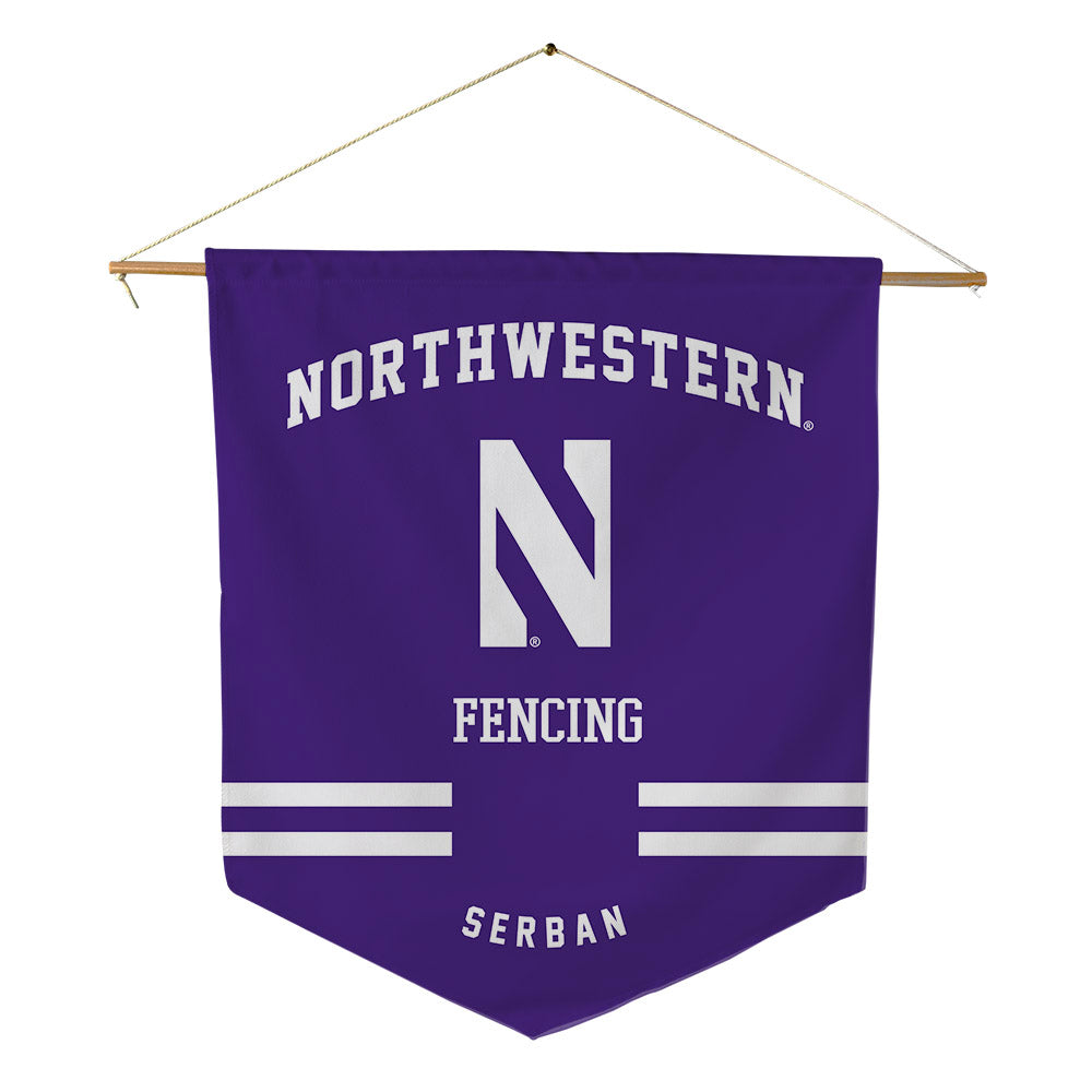 Northwestern - NCAA Women's Fencing : Samantha Serban - Pennant - 18" x 21"-0