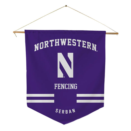 Northwestern - NCAA Women's Fencing : Samantha Serban - Pennant - 18" x 21"-0