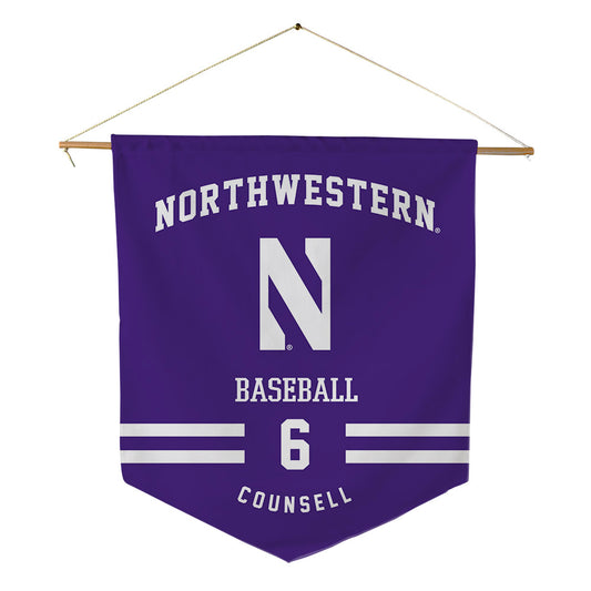 Northwestern - NCAA Baseball : Jack Counsell - Pennant - 18" x 21"-0