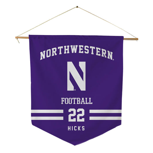 Northwestern - NCAA Football : Terrion Hicks - Pennant - 18" x 21"-0